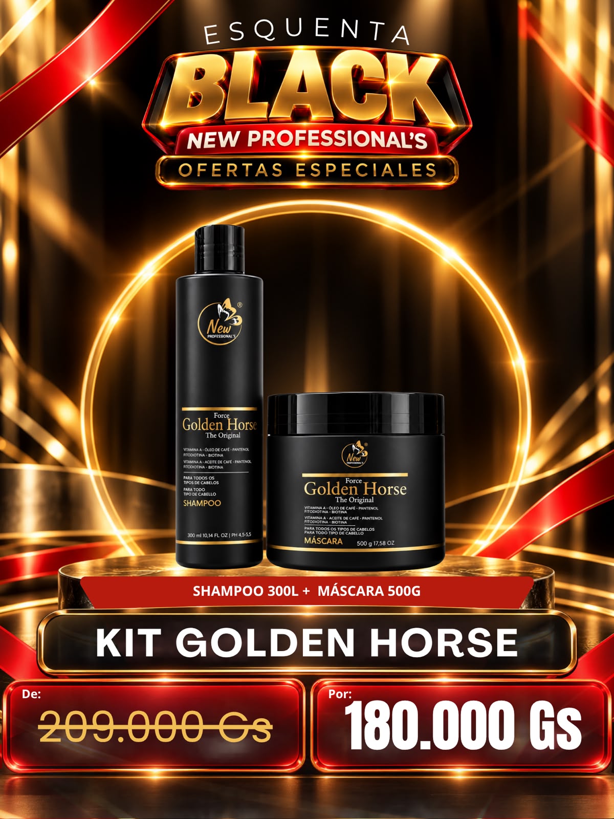KIT 01 GOLDEN HOUSE 300ML ESQUENTA BLACK