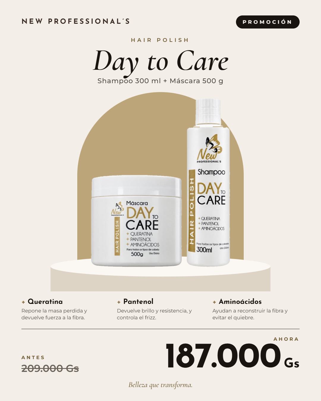 KIT DAY TO CARE SHAMPOO - MASCARA 300/500ml
