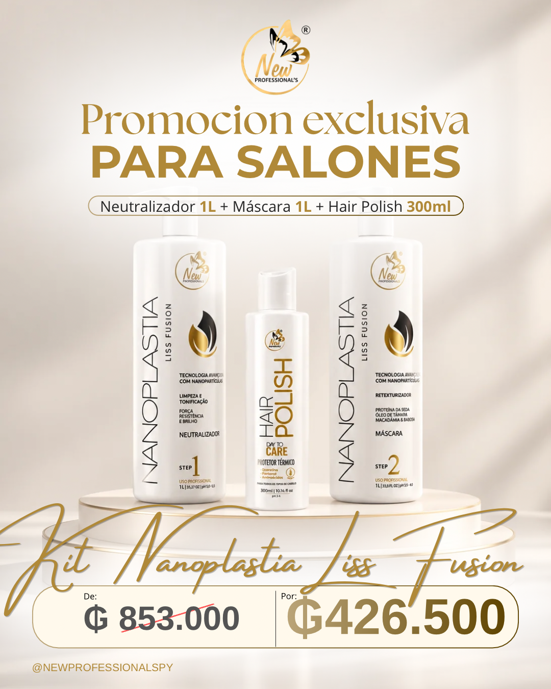 KIT NANOPLASTIA FUSION+ PROTETOR TERMICO HAIR POLISH  de 851.000 por 426.500