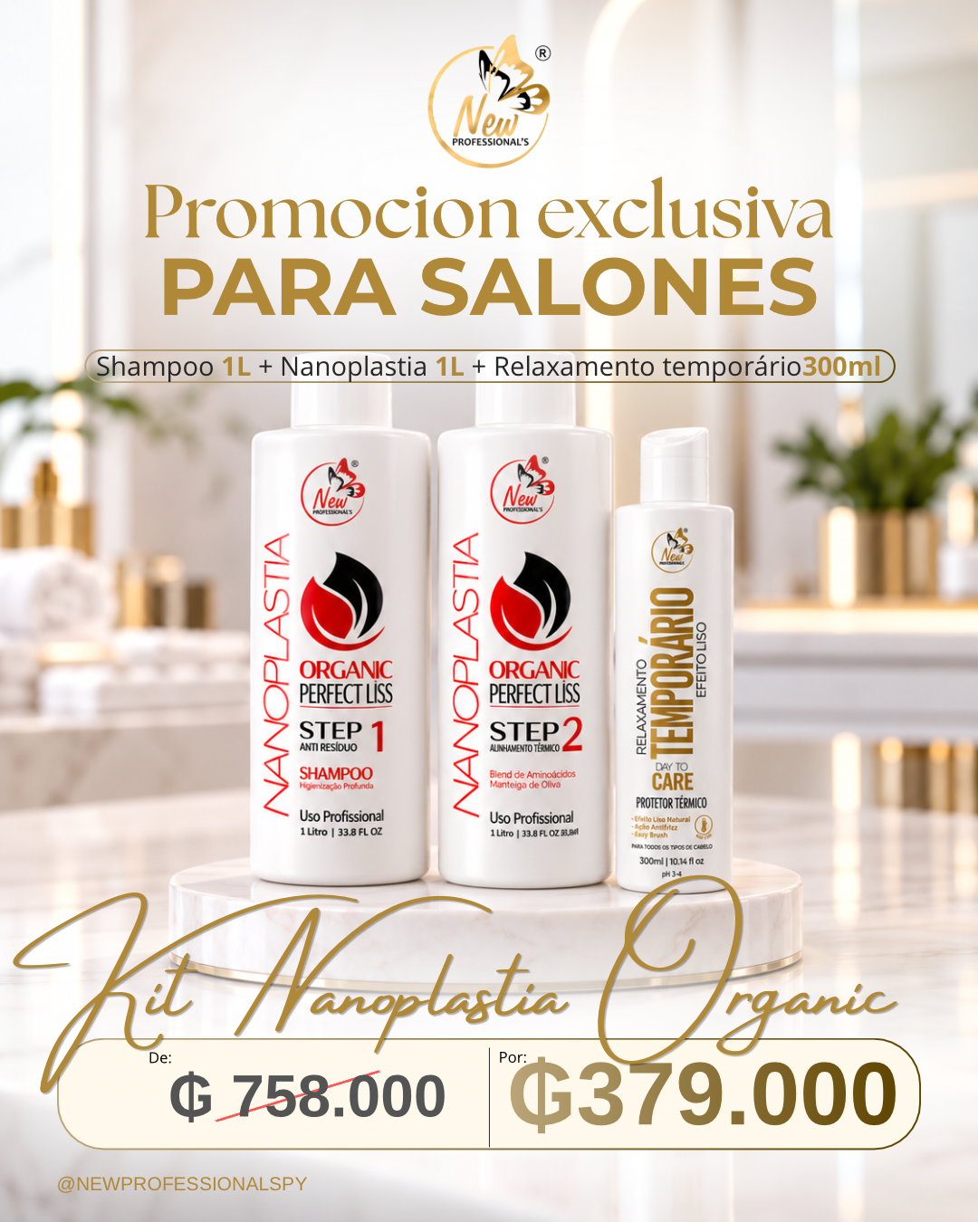 KIT NANOPLASTIA + PROTETOR TERMICO RELACHAMENTO TEMPORARIO de 758.000 por 379.000