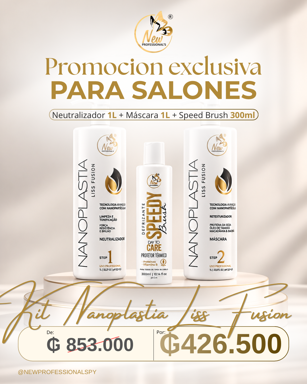 KIT NANOPLASTIA FUSION + PROTETOR TERMICO SPEED BRUSH de 851.000 por 426.500