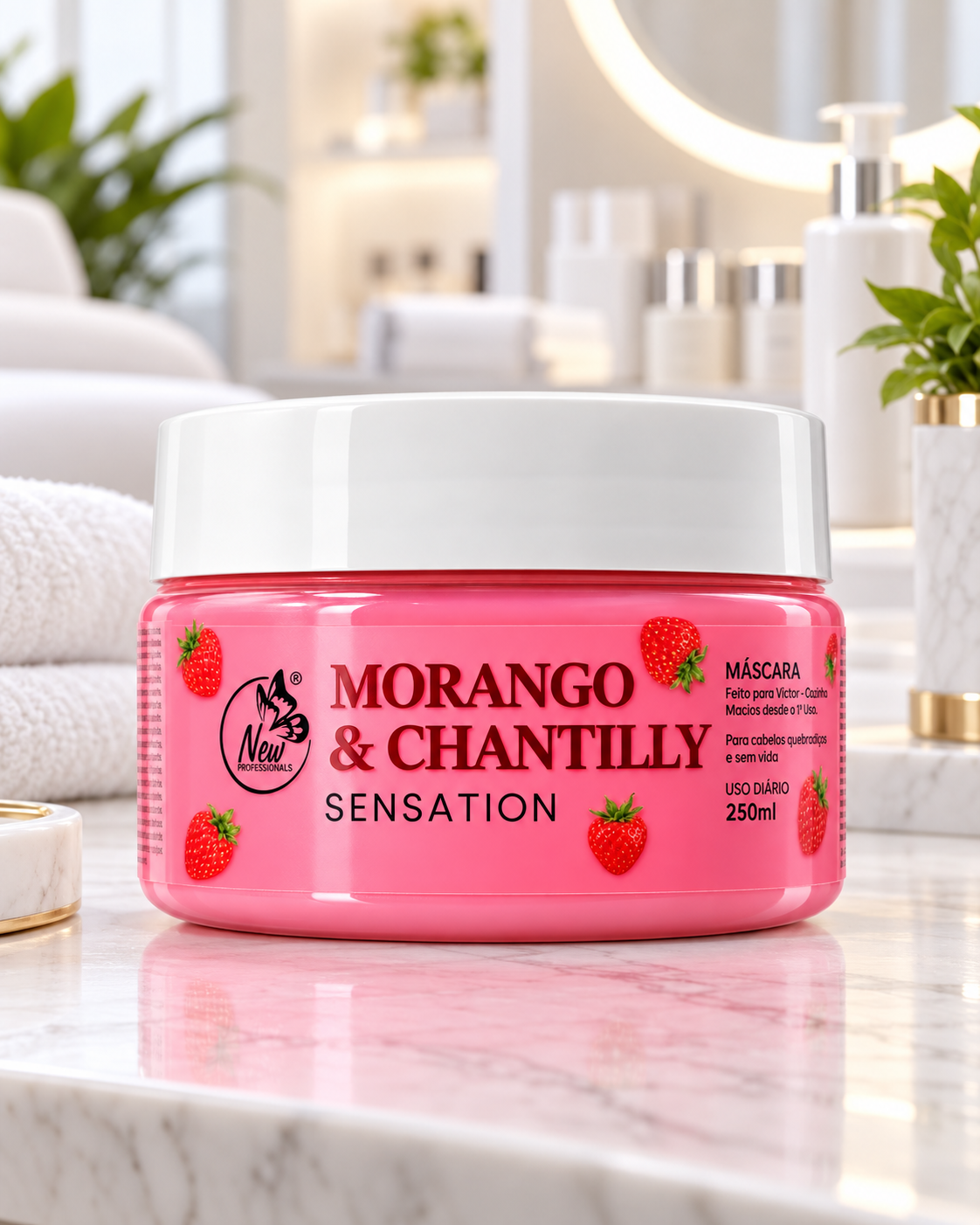Máscara Morango c/ Chantilly 250gr